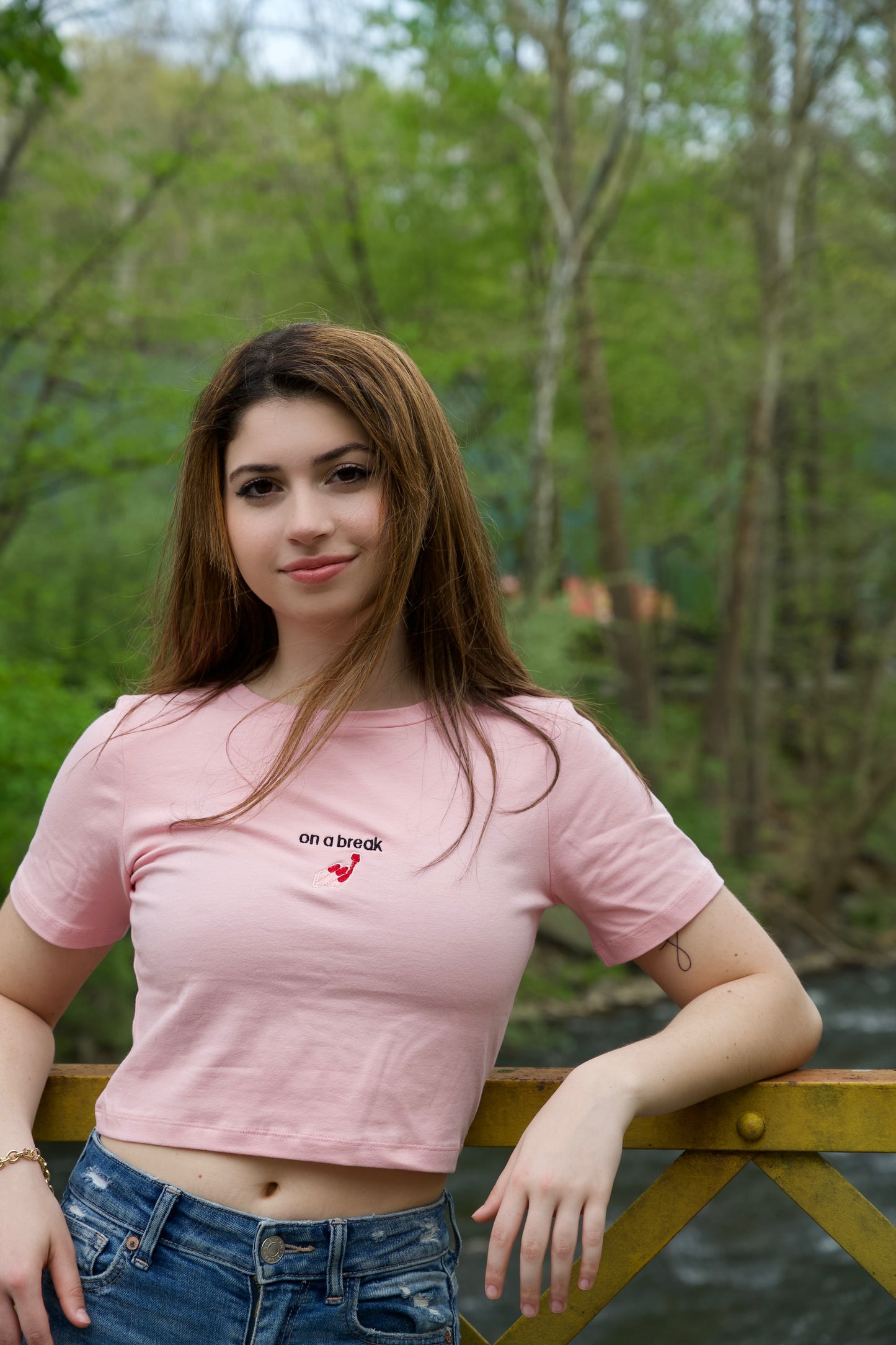 On A Break Embroidered Crop Top