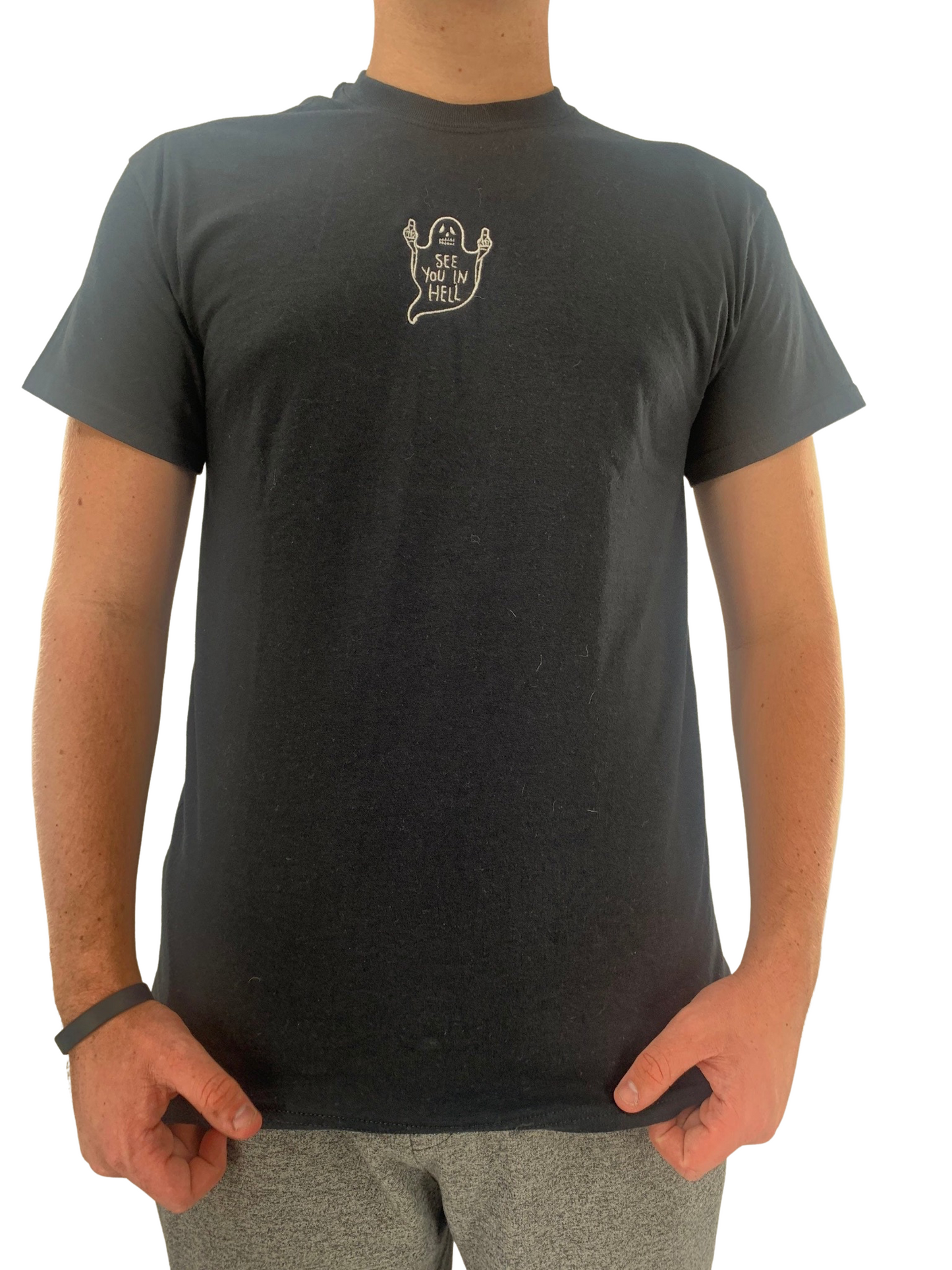 See You In Heck Ghost Embroidered Tee