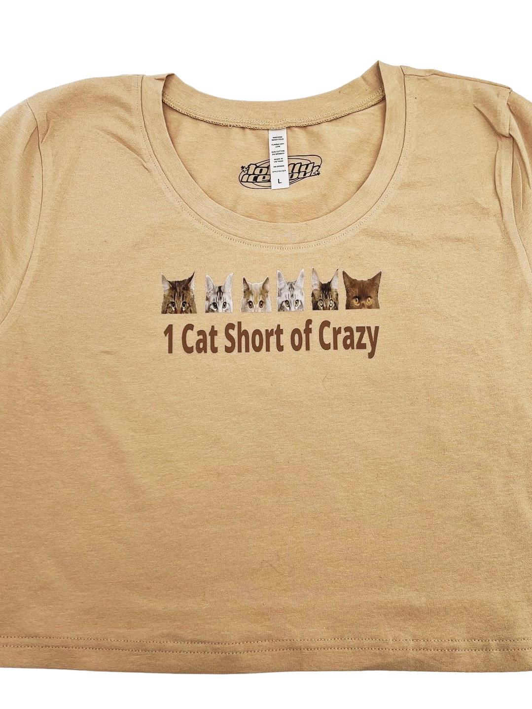 One Cat Short of Crazy Crop Top