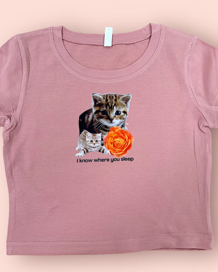I Know Where You Sleep Cat Crop Top