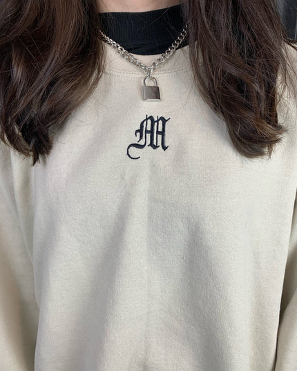 Custom Old English Initial Crewneck Sweatshirt | Gift For Her | Gift For Him |Edgy Personalized Gifts |Baddie Gift | Personalized Shirt