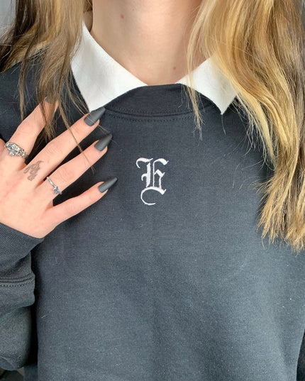 Custom Old English Initial Crewneck Sweatshirt | Gift For Her | Gift For Him |Edgy Personalized Gifts |Baddie Gift | Personalized Shirt