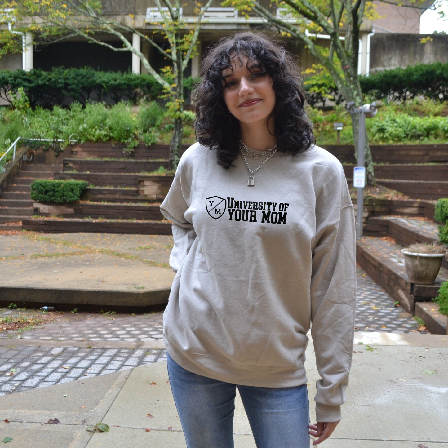 University of Your Mom Y/M Embroidered Crewneck