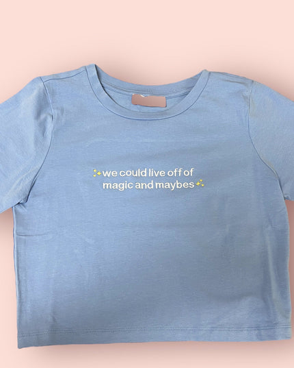 We Could Live Off Of Magic and Maybes Embroidered Crop Top