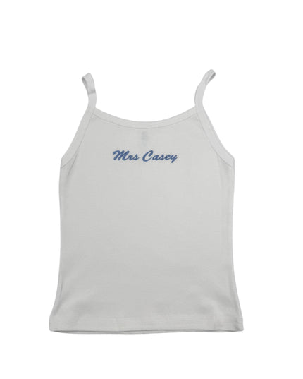 a white tank top with the words mrs casey on it