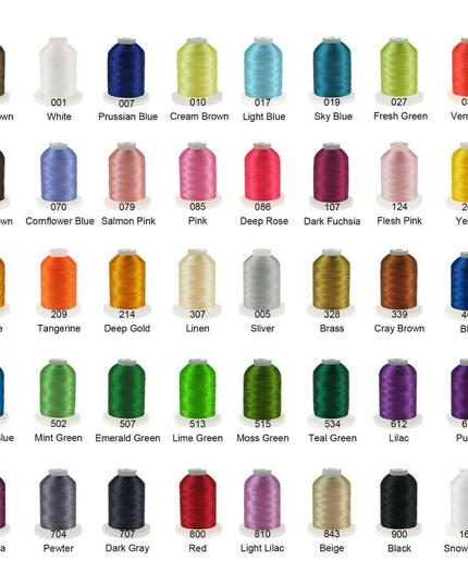 a bunch of spools of thread on a white background