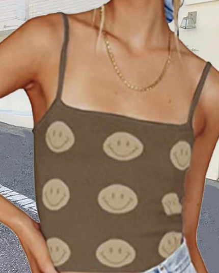 Smiley Face Fuzzy Cami Top