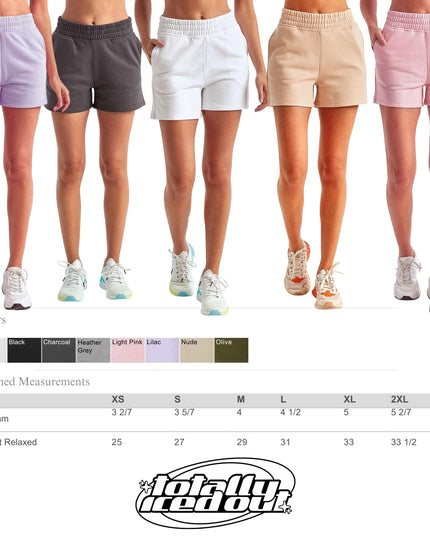 a line of women&#39;s shorts with different colors