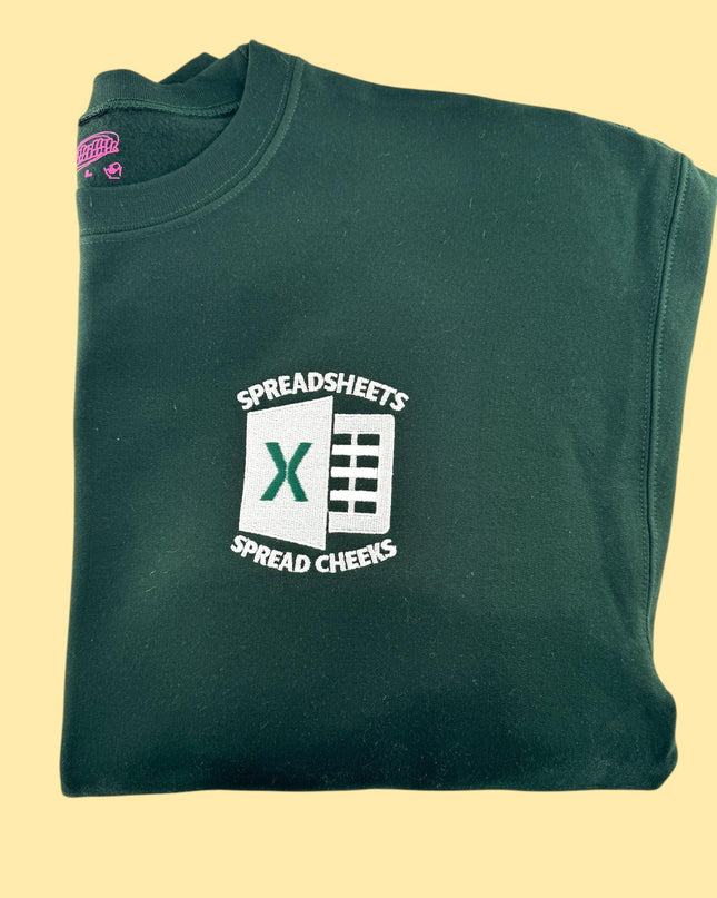 a green t - shirt with the words spreadsheets on it