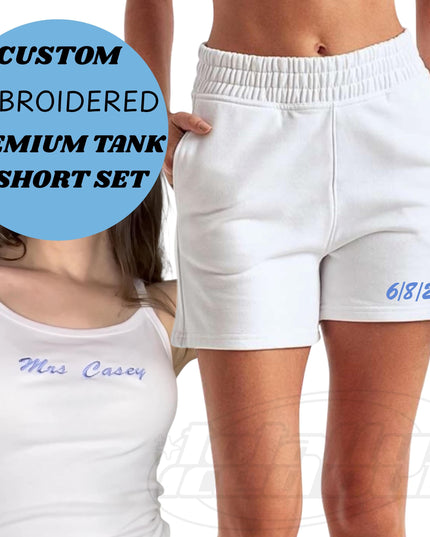 a woman wearing white shorts and a tank top