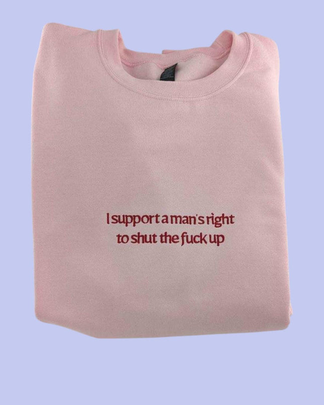 a pink t - shirt with the words support anans - right to shut the