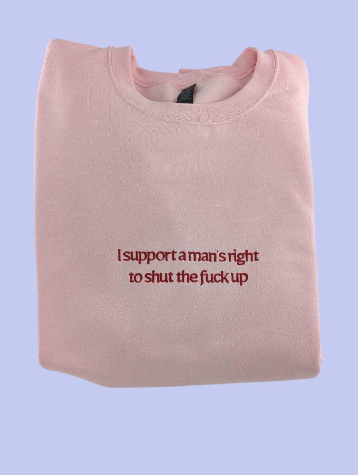 a pink t - shirt with the words support anans - right to shut the