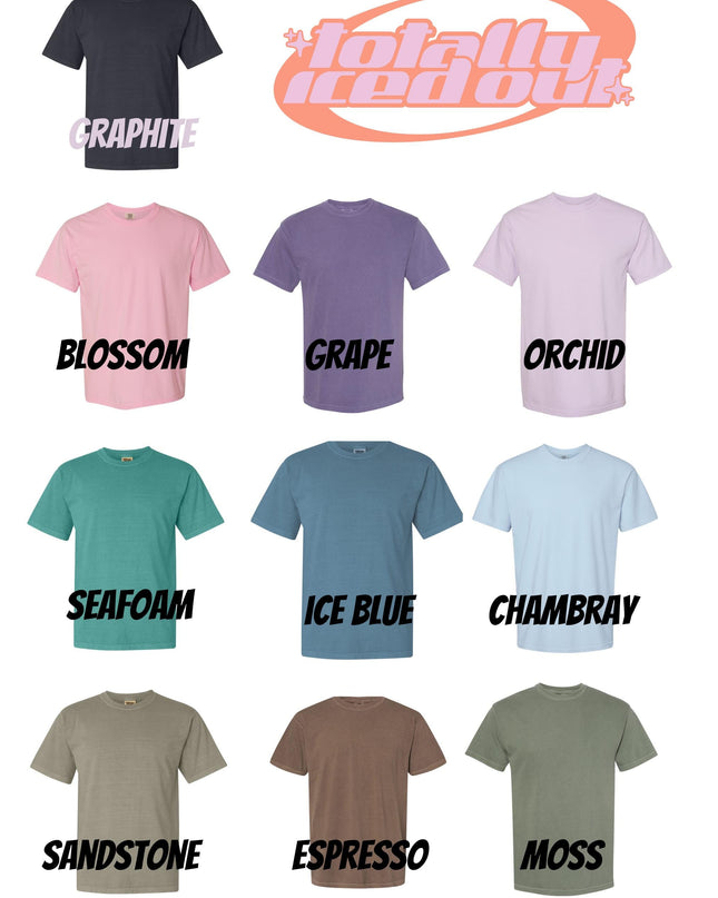 No One Is Illegal on Stolen Land Embroidered Comfort Colors T-Shirt | Floral Statement Tee | Activist Shirt | Social Justice Embroidery