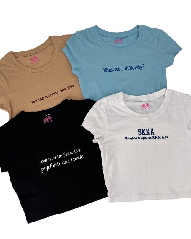 Custom Embroidered Crop Top, Personalized Crop Top, Custom Design Crop Top