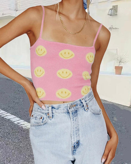Smiley Face Fuzzy Cami Top