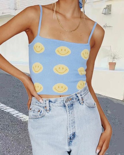 Smiley Face Fuzzy Cami Top