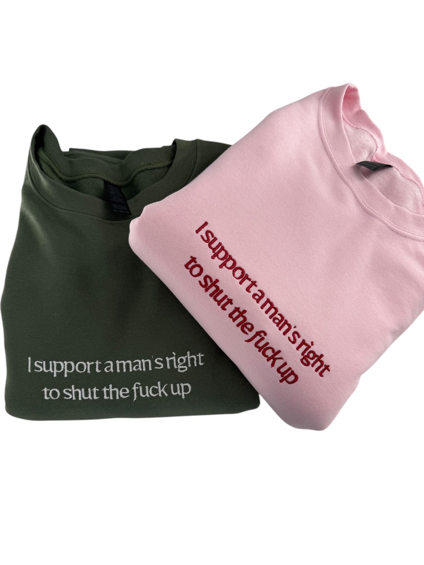 two t - shirts with words printed on them