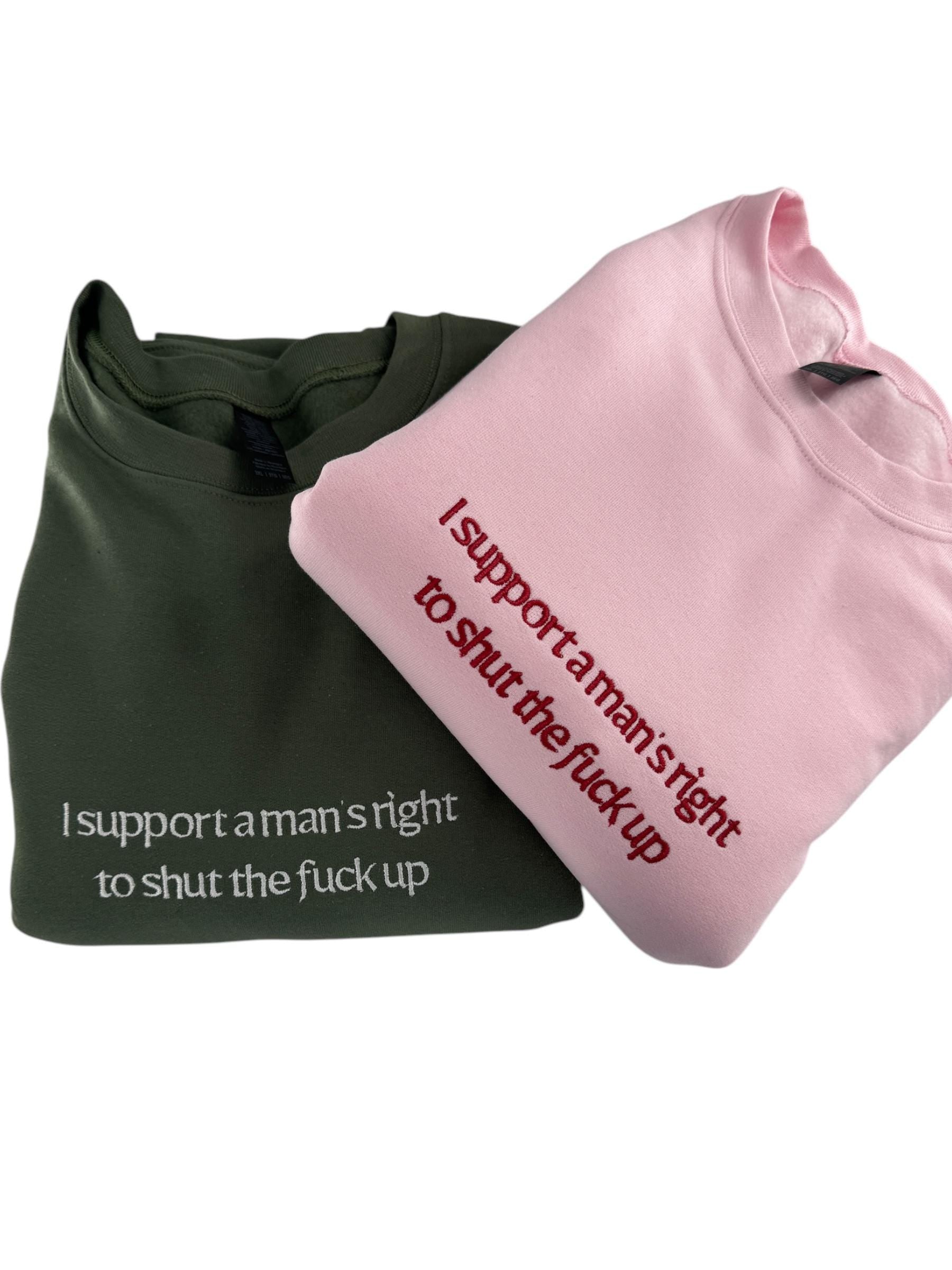 two t - shirts with words printed on them