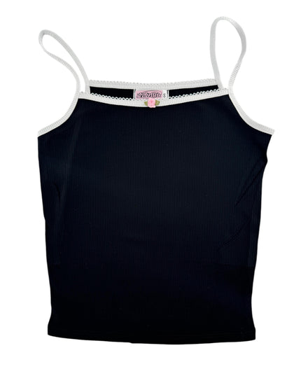 a women's tank top with white straps