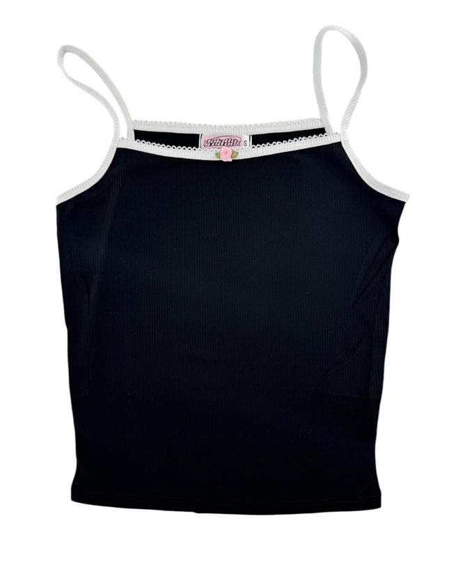 a women's tank top with white straps