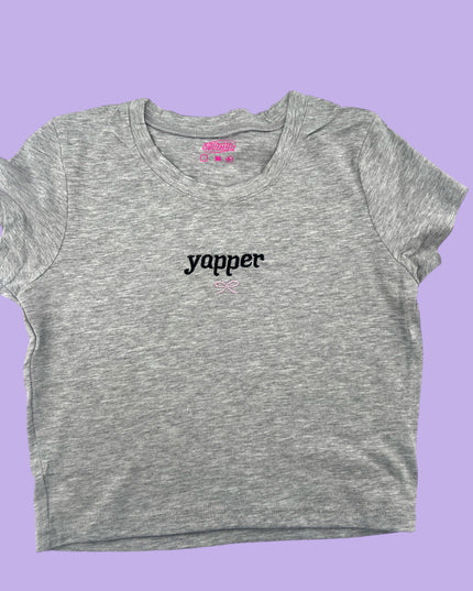 a t - shirt with the word yapper printed on it