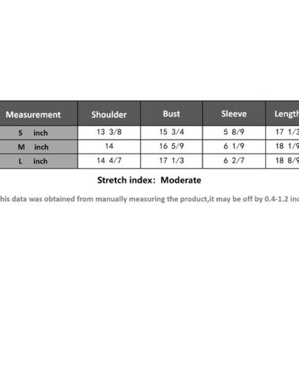 a table with measurements and measurements for different items