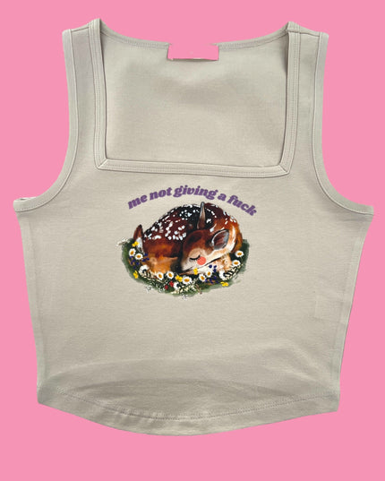 a tank top with a picture of a deer on it