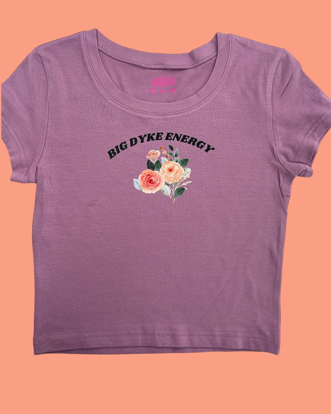 a t - shirt that says big dyre energy with flowers on it