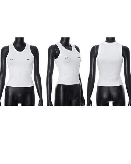 three mannequins wearing white shirts and black shorts