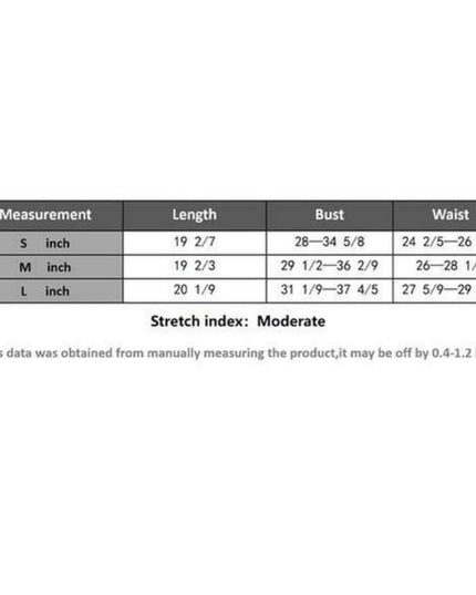 a table with measurements and measurements for different items