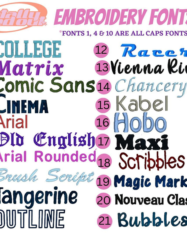 a poster with a bunch of different font styles