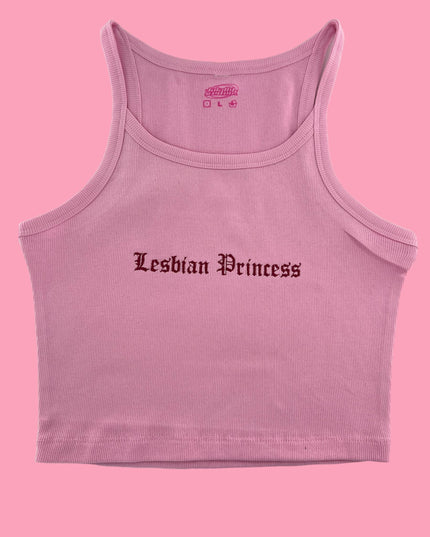 a pink tank top that says lesbian princess