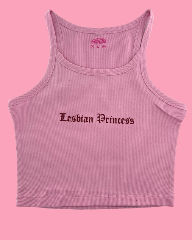 a pink tank top that says lesbian princess