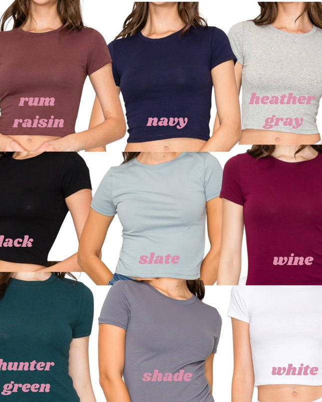 a group of women wearing different colored shirts