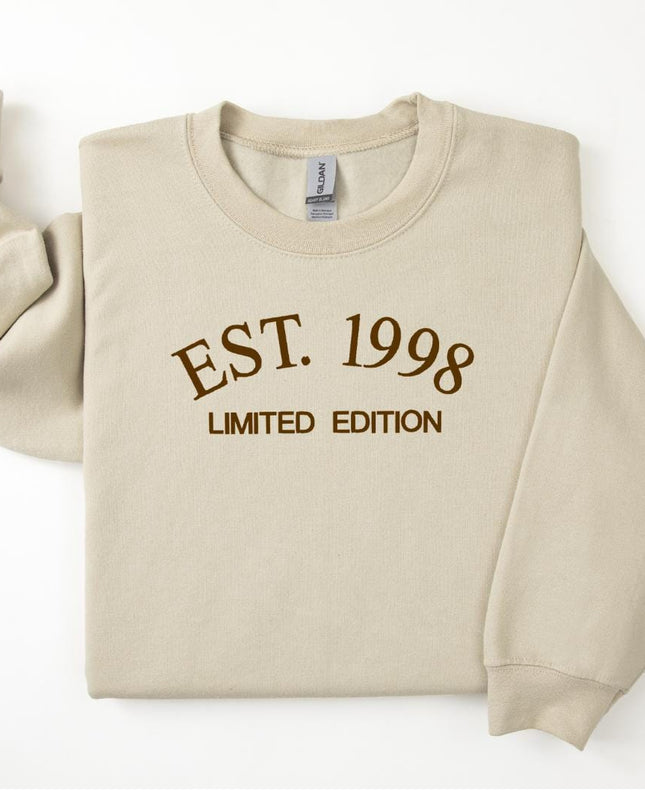 a long sleeved shirt with the words est 1989 printed on it