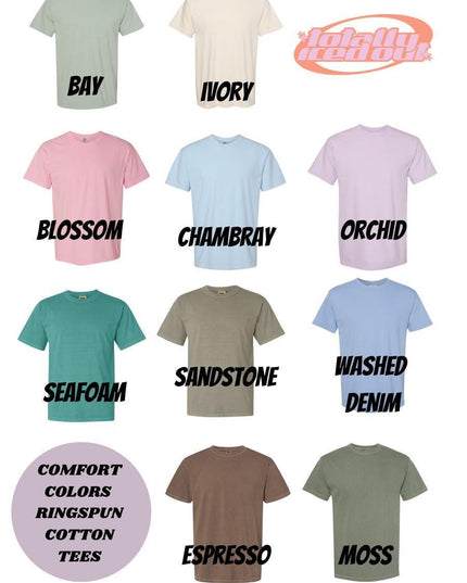 a bunch of different colored shirts that say different colors