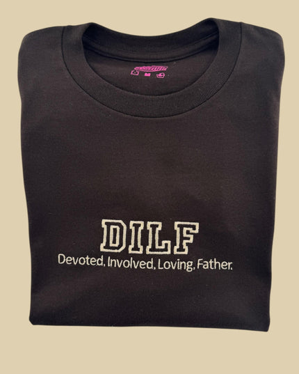 a black t - shirt that says diff devoted involved loving father