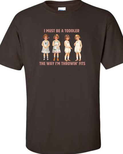 a brown t - shirt with three little girls on it