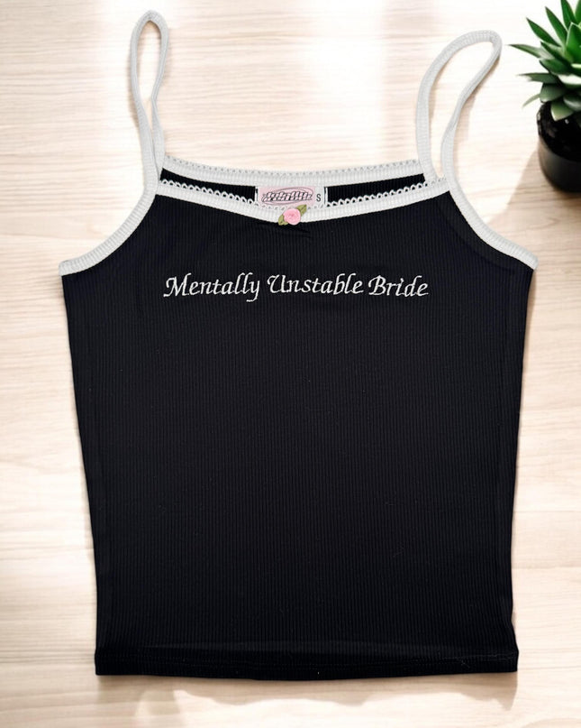 a women's tank top with the words mentally lustati bride written on it