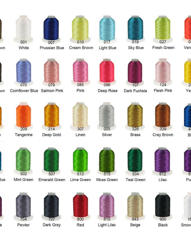 a bunch of spools of thread on a white background