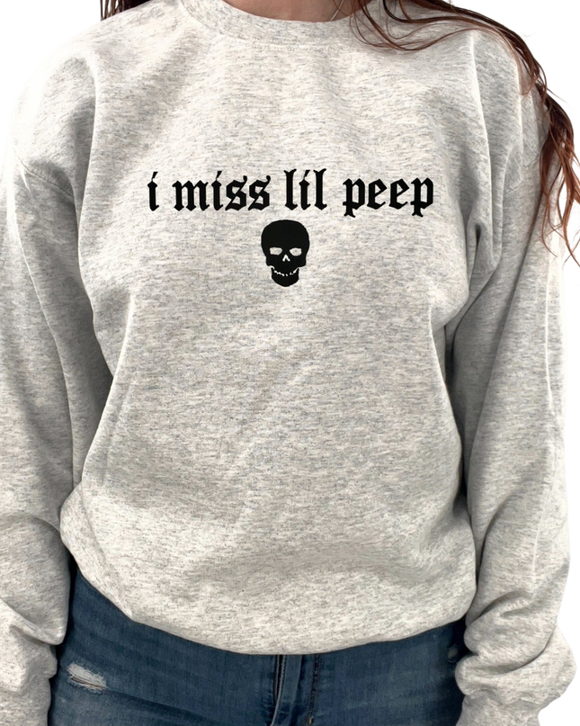 I Miss Lil Peep Embroidered Crewneck