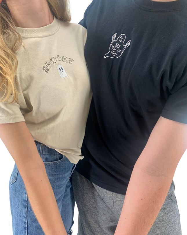 See You In Heck Ghost Embroidered Tee