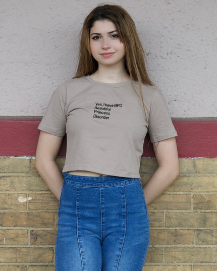 Yes I Have BPD Embroidered Crop Top