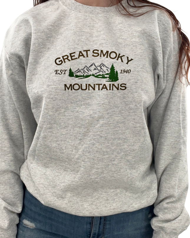 Great Smoky Mountains Embroidered Crewneck