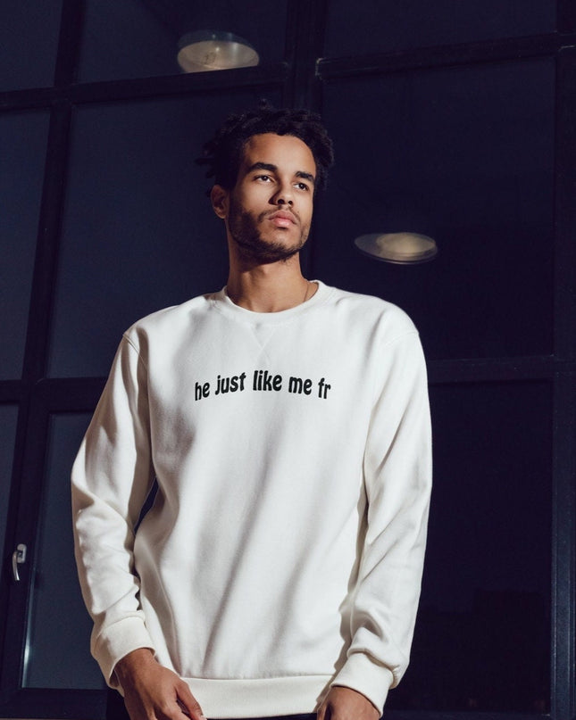 He Just Like Me Fr Embroidered Sweatshirt