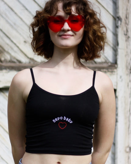 Nepo Baby Spaghetti Strap Crop Tank