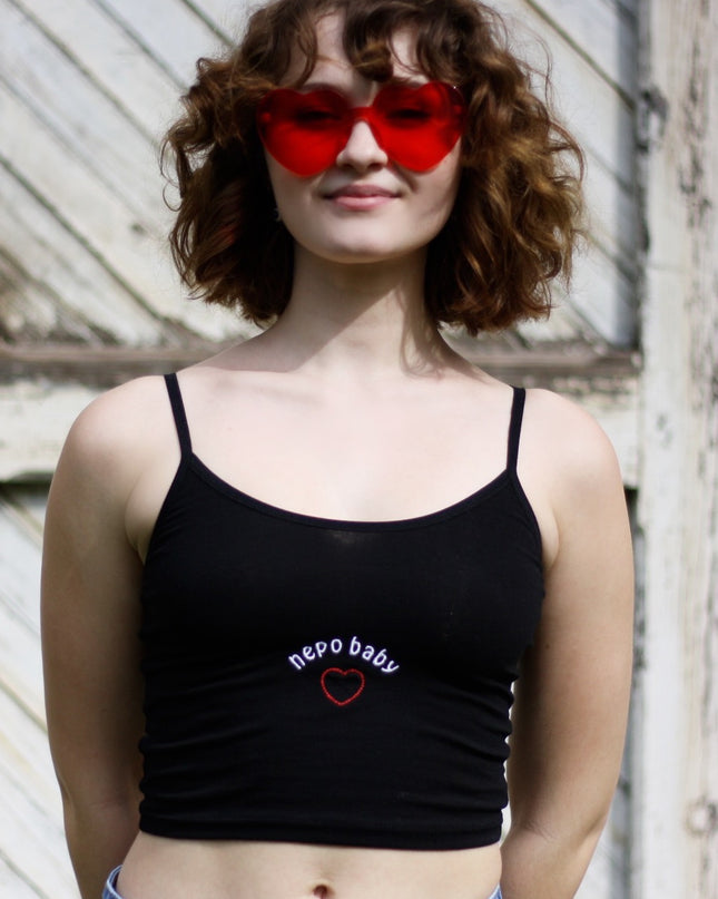 Nepo Baby Spaghetti Strap Crop Tank