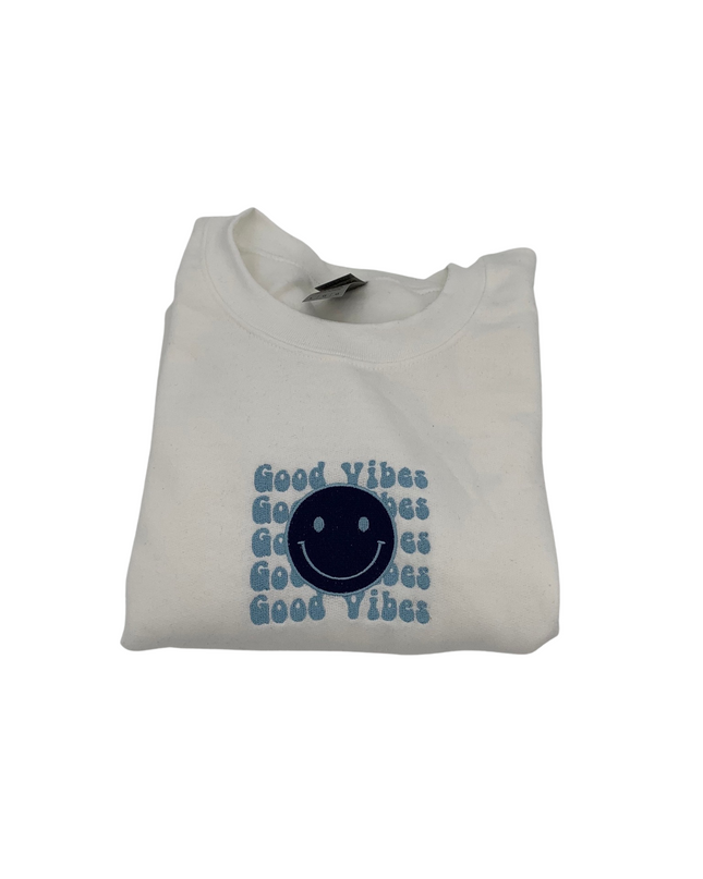 Good Vibes Embroidered Unisex Crewneck
