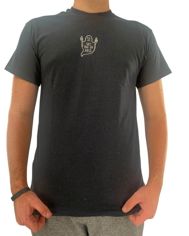 See You In Heck Ghost Embroidered Tee