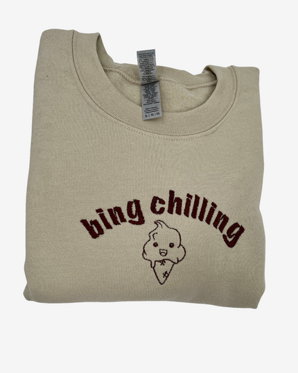 Bing Chilling Unisex Embroidered T-Shirt or Sweatshirt